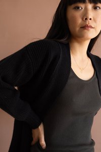 Gonda long cardigan black merino wool