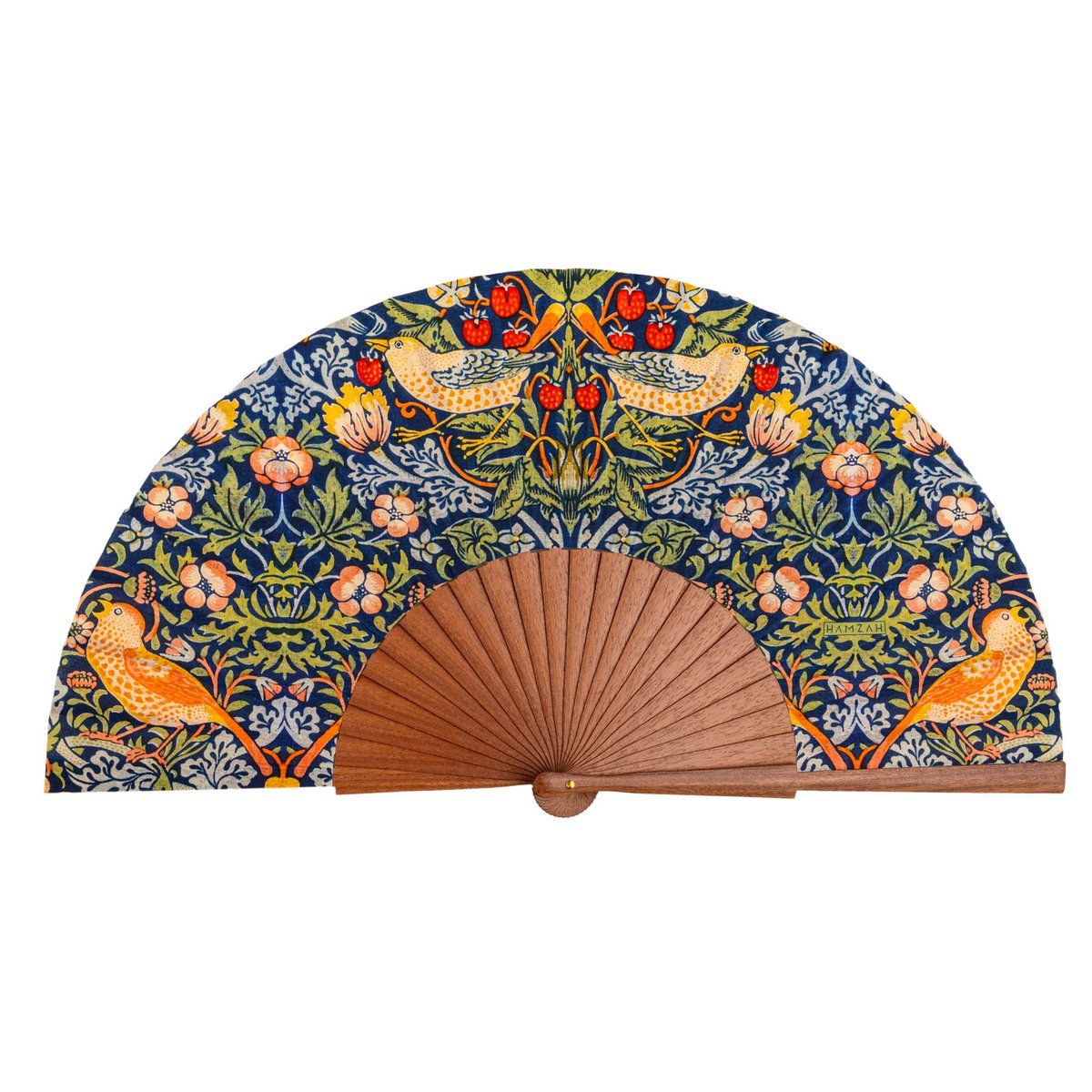 William Morris Print Hand Fan Birds II