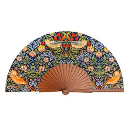 William Morris Print Hand Fan Birds II