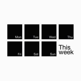 This minimalist wall art features a simple black and white calendar design, perfect for organizing your weekly schedule. The clean, modern aesthetic makes it a versatile decor piece that can complement a variety of interior styles.