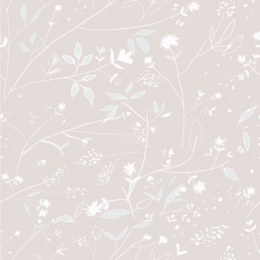 Subtle floral wallpaper with a delicate, nature-inspired pattern in a neutral color palette, suitable for a nursery or kids' room.