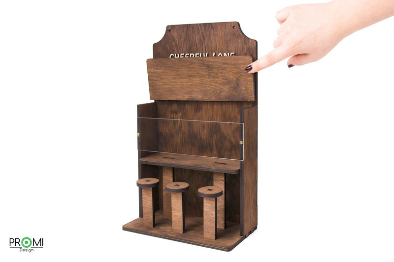 Mangeoire à oiseaux en bois « Saloon », décor élégant de jardin et de balcon, cadeau pour les amoureux des oiseaux