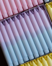 Taper candles - two/coloured pastel