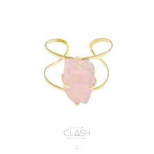 Bracelet cuff rose quartz