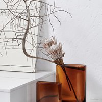 modern design vase, special shape, amber, BAD30AM