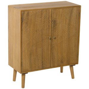 HOUTEN BORD 2 RELIEFDEUREN 70X30X82CM, PAULOWNIA+PINE+DM ST49689