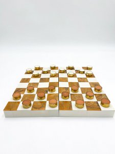 Checkers game Brown/Ivory