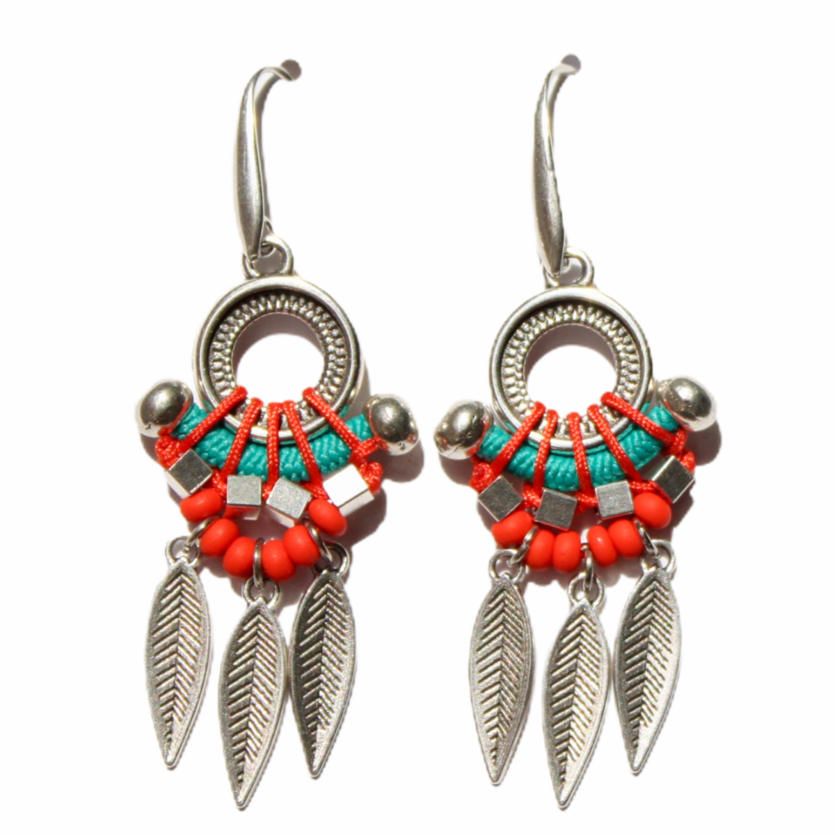 Teal/coral red