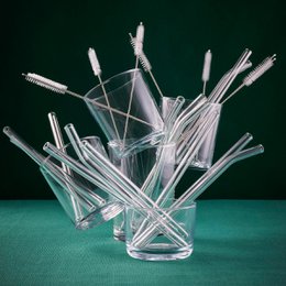 Glazen rietjes, set van 6