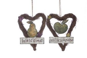 Hanger appel/peer met kreupelhout hart 2 soorten.