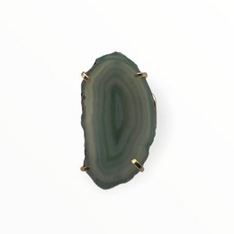 Ring Saudade Grøn agat