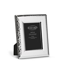 EDZARD Positano fotolijst, gehamerd, voor foto 10 x 15 cm, edel verzilverd, aanslagbestendig, 2 kleerhangers