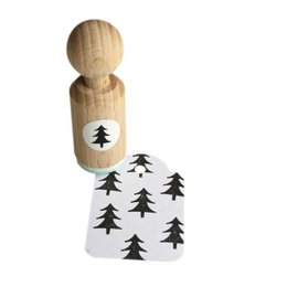 Mini-Weihnachtsbaum-Stempel – Holzstempel für Feiertagshandwerk