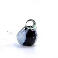 White Black Glass Bird - ø 14 cm - Handmade