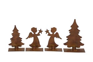Engel und Tanne mit Kerzenhalter S/4