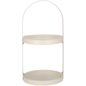 Metalen taartplateau Erik rond, 2 niveaus, D23cm, H45cm, crème