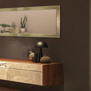 Wandspiegel Champagner - Holzrahmen mit Facette - Rechteckig - Verschiedene Größen