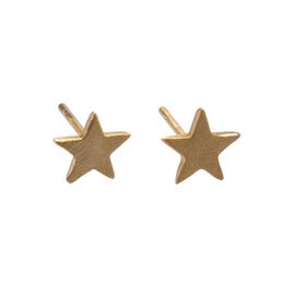 Star-shaped stud earrings in gold and silver colors.