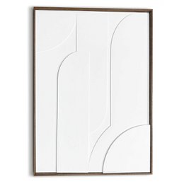  Geometric abstract wall art with layered shapes in neutral tones, suitable for modern home decor.