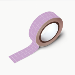 Decorative purple checkered washi tape, suitable for scrapbooking, crafting, and decorative purposes.