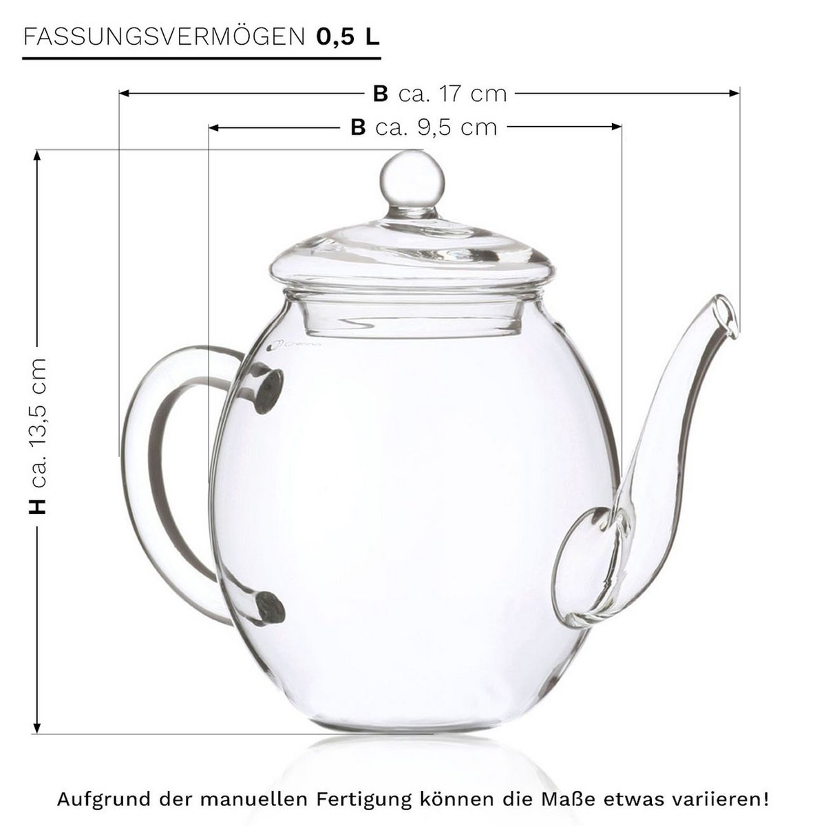 Creano theebloemenmix cadeauset met glazen theepot