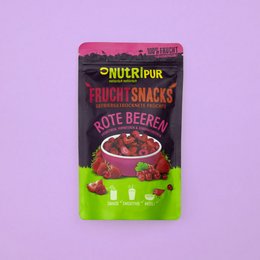 Red freeze-dried berry mix, 100g. Includes red berries, freeze-dried for freshness and flavor. Suitable for snacking or adding to meals.