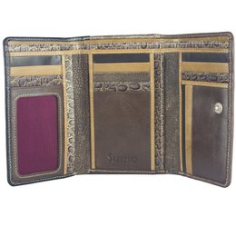 Sunsa damesportemonnee. Leren portemonnee. Portemonnee met RFID-bescherming. Portemonnee gemaakt van overgebleven leer. Grote portemonnee voor dames met veel vakjes voor creditcards - portemonnee voor dames, cadeau-idee