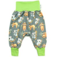 Baby Pumphose unisex Koala und Faultier grau, lemon