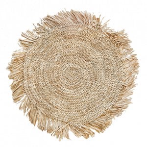 De Fringe Raffia Placemat Round - Naturel