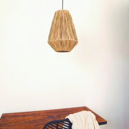 Klosz Lampa sufitowa okrągła ENDAH wykonana z rafii