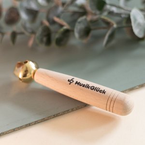 Glockenstab | Baby Rassel mit Glocke | aus regionalem Holz | Musikspielzeug & Babygreifling | Babyspielzeug ab 1 Jahr | 100% Made in Germany