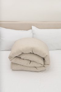 Bettbezug aus natürlichem Melange-Leinen