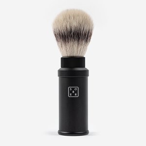 Black aluminum shaving brush