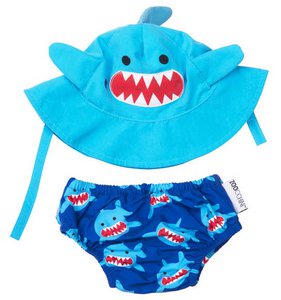 Zoocchini UV swim diaper set Sherman the Shark - size M