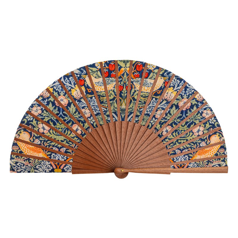 William Morris Print Hand Fan Birds II
