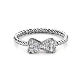 Nastro Bague Ritorto - Argenté et Cristal