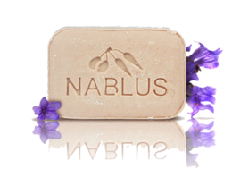 Organic olive oil soap with lavender scent, 100g bar.