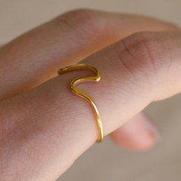 Mykonos - Dainty Ocean Waved Line Stacking Ring