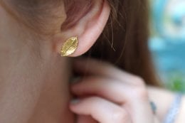 Gold-plated sterling silver dangle stud earrings, available in silver or gold, suitable as a gift for her or for a birthday.