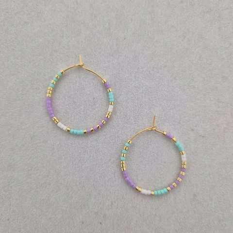 Ohrringe Miyuki | Flieder – Türkis