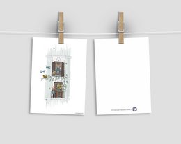 Postkarte 'Balkon im Frühling'