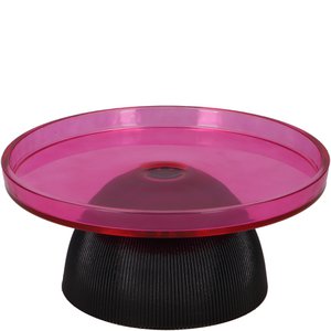 Glasbord Moga op voet, D26cm, H11,5cm, roze