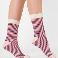 Organic striped socks - socks with red and blue stripes