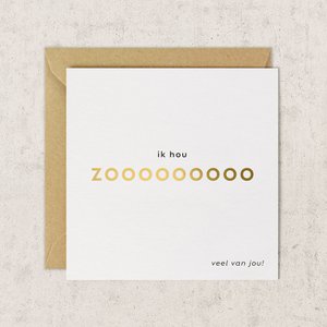 Card 110x110 Gold foil | I love you