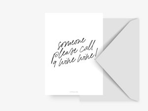 Postkarte / Call 9 Wine Wine