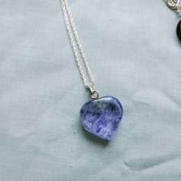 Collar de cuarzo azul, piedra preciosa de cuarzo arándano, collar colgante de piedras preciosas en plata de ley 925