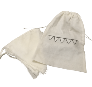 Linnen vlaggenlijn in zakje offwhite