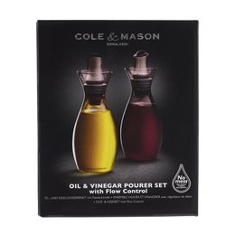 Sæt olie- og eddikeflaske med justerbart hældestop 37cl