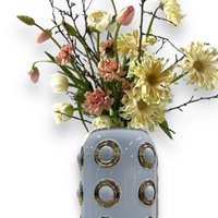 Goldene Vase mit 4 Kreisen (CV11617-14WIT)