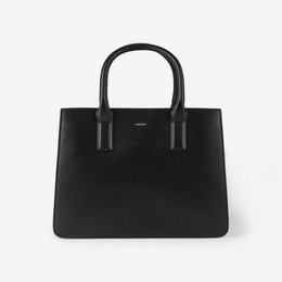 Borsa a mano in pelle di mela vegana - nera